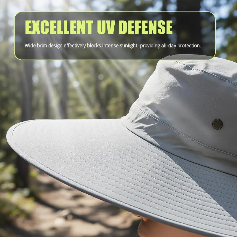 Lightweight Sun Hat Large Brim UV Protection Detachable Mesh Ideal for Weekend Getaways