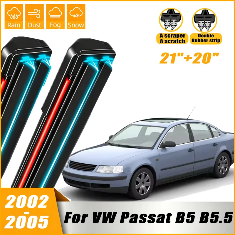 

2Pcs Front Windshield Windscreen Wiper Blades For Volkswagen Passat B5 B5.5 2002 - 2005 2003 ,Car Window Rain Brushes 21"+20"