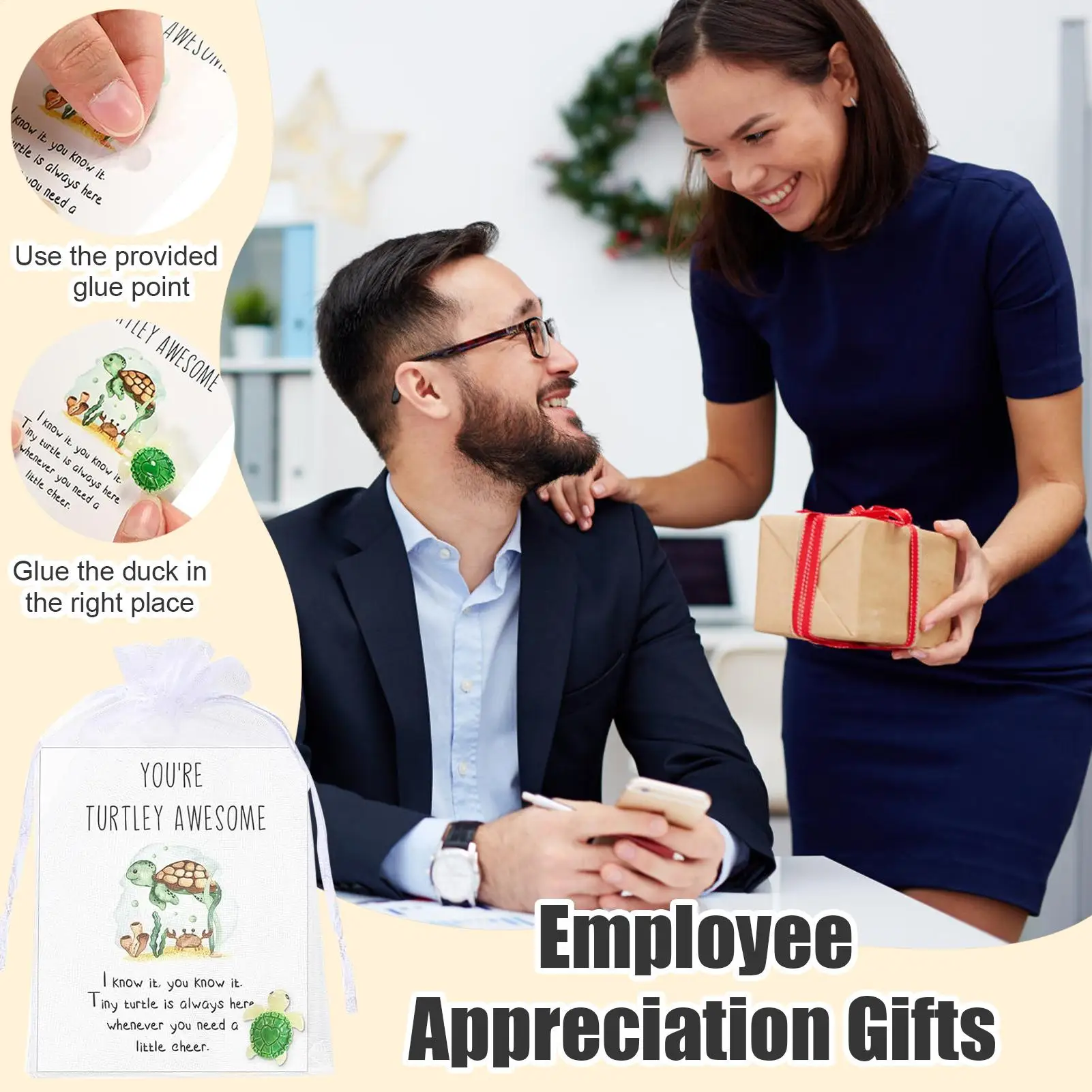 Regalo di apprezzamento dei dipendenti Regalo di ringraziamento dei dipendenti 5 pezzi Decorazioni positive ispiratrici Disegni a tema animali per