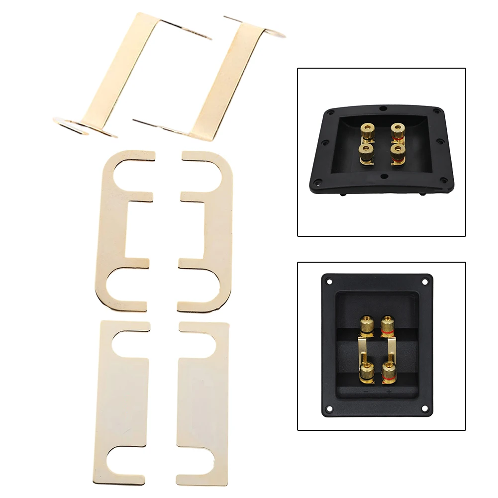 2PCS/set Speaker Pure Copper Connection Piece Speaker Wiring Connectors Four Junction Box Connection DIY Speaker Accessories