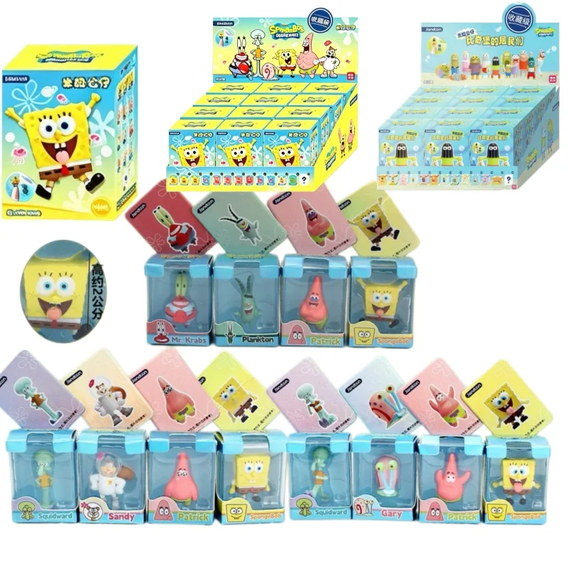 Brand New JANDOOM Anime SpongeBob SquarePants Bikini Bottom Resident Mini Figures Blind Boxs Rice Grain Collect Desktop Ornament