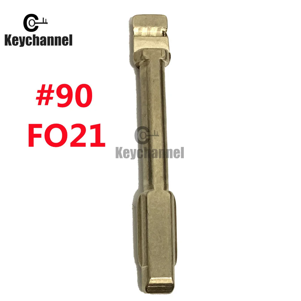 Keychannel 10ชิ้นหมายเลขใบมีดกุญแจรถ FO21ว่างเปล่า90 KD สำหรับ Ford Focus Mondeo จากัวร์ XJ8สำหรับกุญแจ DIY VVDI Flip Remote 90 #