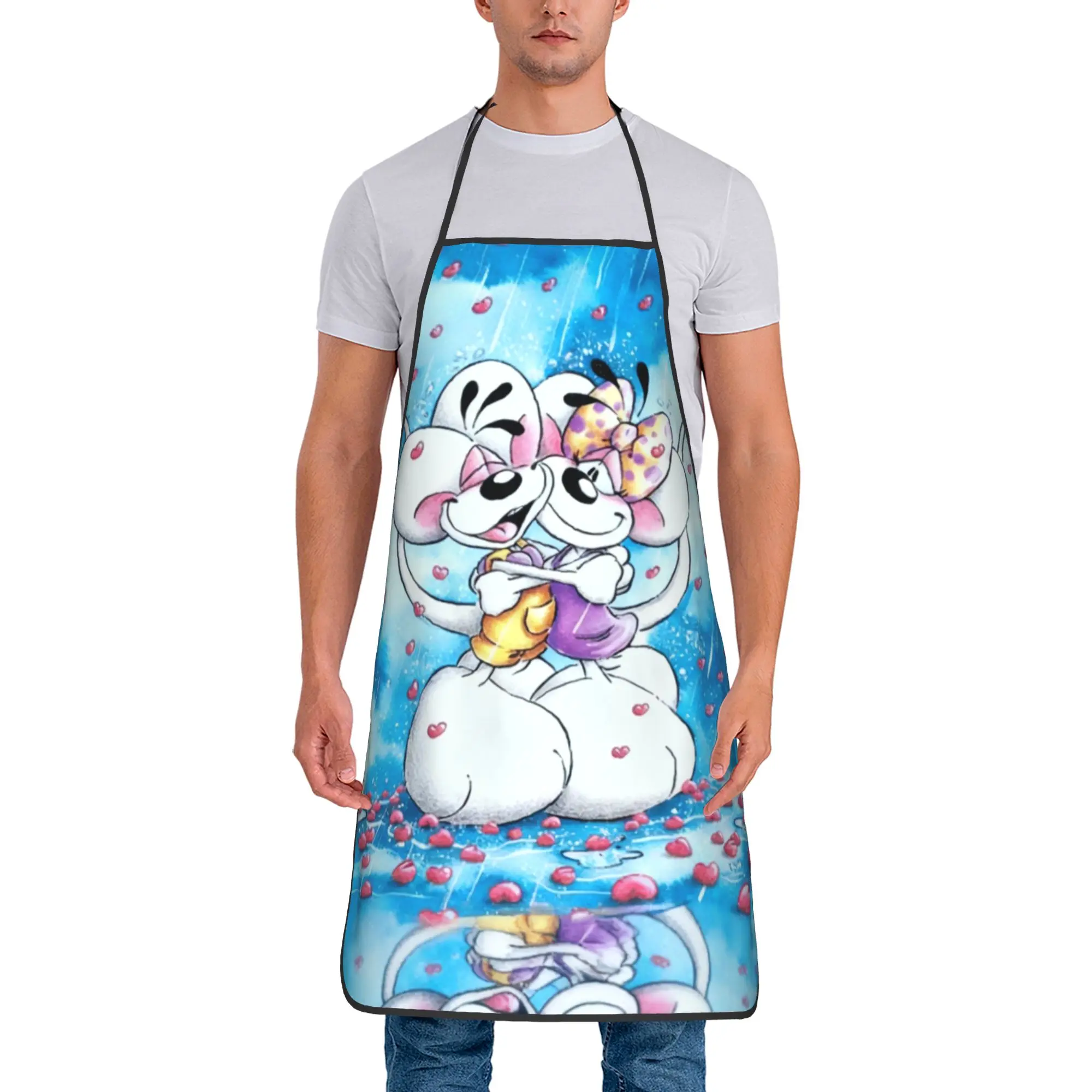 

Модный кухонный фартук Diddl Diddlina с мультяшным принтом, без карманов, для взрослых, для ресторанов