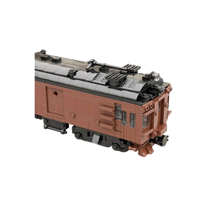 MOC 1 48 Motorized Doodlebug Train Building Blocks Gas Electric Motor Car Vintage Commuter Railway Carriage Bricks Adult Gift