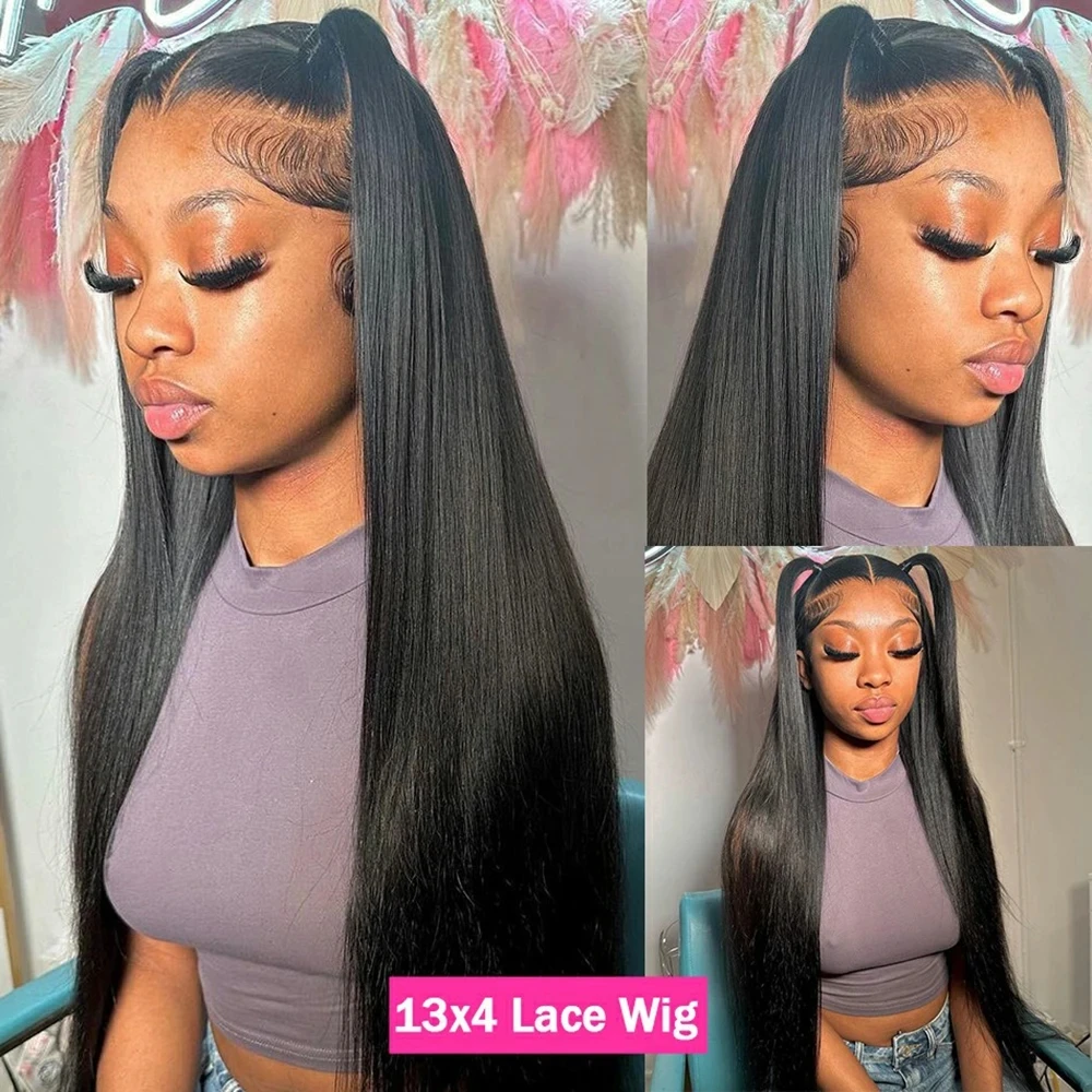 Straight Lace Front Wigs Remy 13x4 Brazilian Straight Human Hair Wigs 13x6 HD Transparent Lace Frontal Wig Pre Plucked For Women