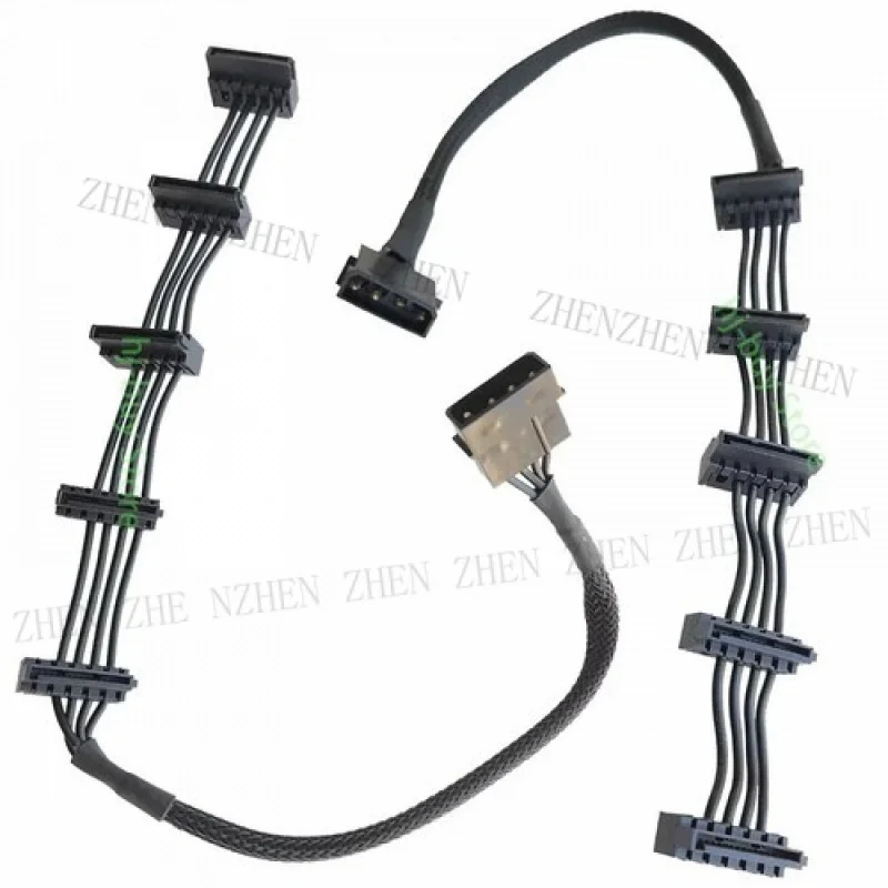 Y Y 1to5 ATX 4Pin 4P IDE o 5 SATA Serial ATA HDD SSD Power Supply Cable Cord Up Dwon