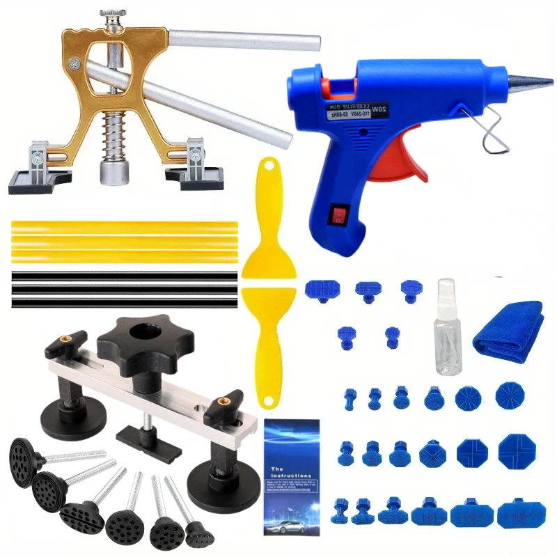 

Набор для ремонта вмятин на кузове автомобиля, автомобильный Съемник вмятин с золотым съемником вмятин для удаления вмятин на кузове автомобиля, незначительные вмятины и удаление глубоких вмятин