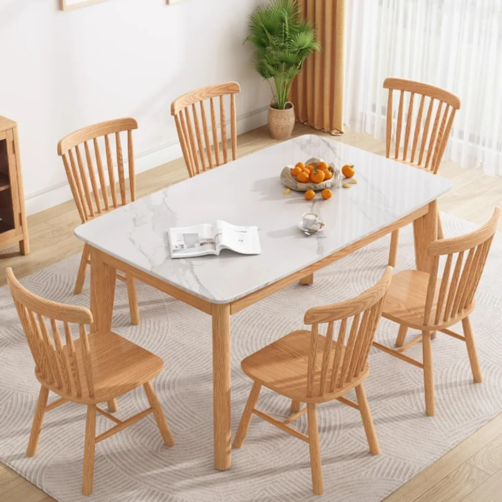 طاولة طعام من الخشب الصلب من خشب الرماد الشمالي وكرسي مزيج من طاولة طعام منزلية صغيرة حديثة #2