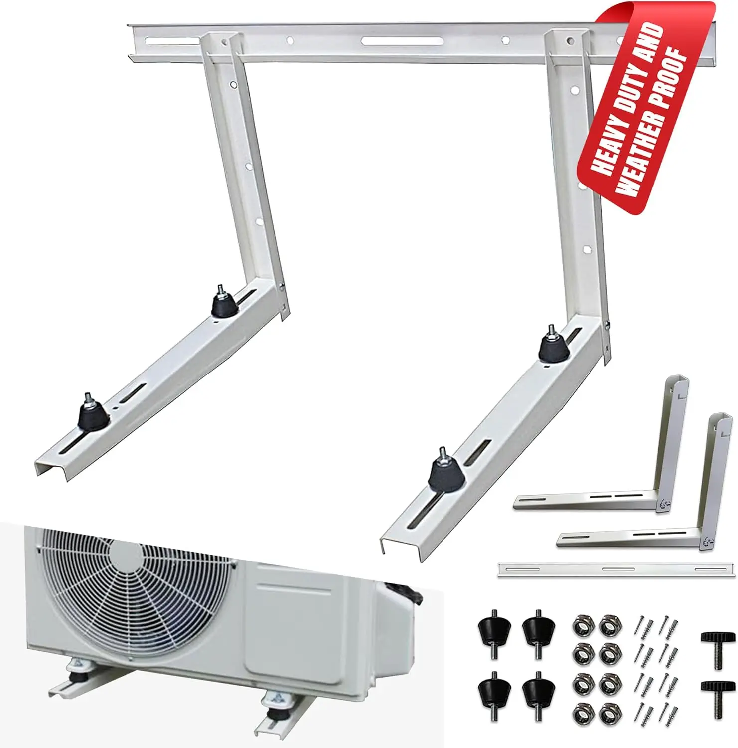 

Outdoor Wall Bracket for Mini Split AC and Heat Pump Systems, Supports 9000-36000 BTU, Easy Mounting Accessory