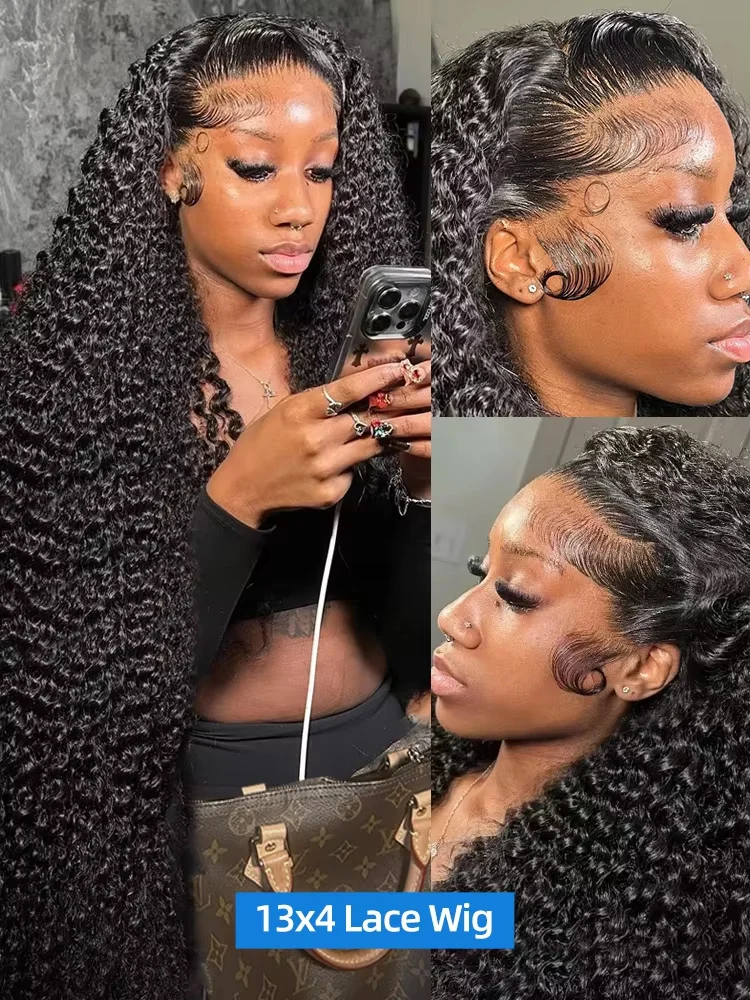 40 بوصة Hd 13x6 موجة عميقة الدانتيل الباروكات الأمامية البرازيلي 13x4 موجة المياه مجعد الدانتيل الجبهة خصلات الشعر المستعار الإنسان للنساء 200 الكثافة #5