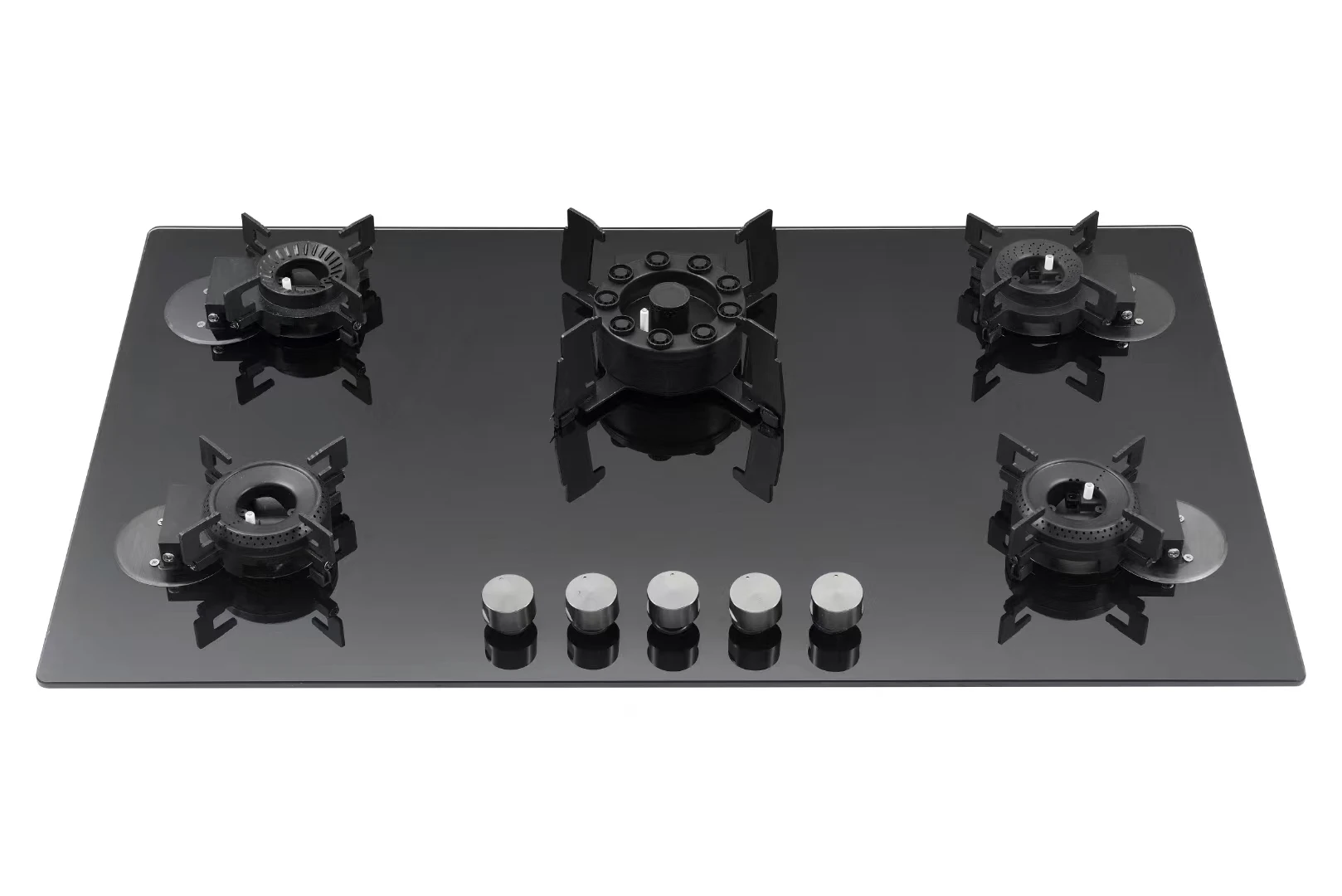 90 cm glass surface 5 burner gas cooker built-in foldable power gas cooker