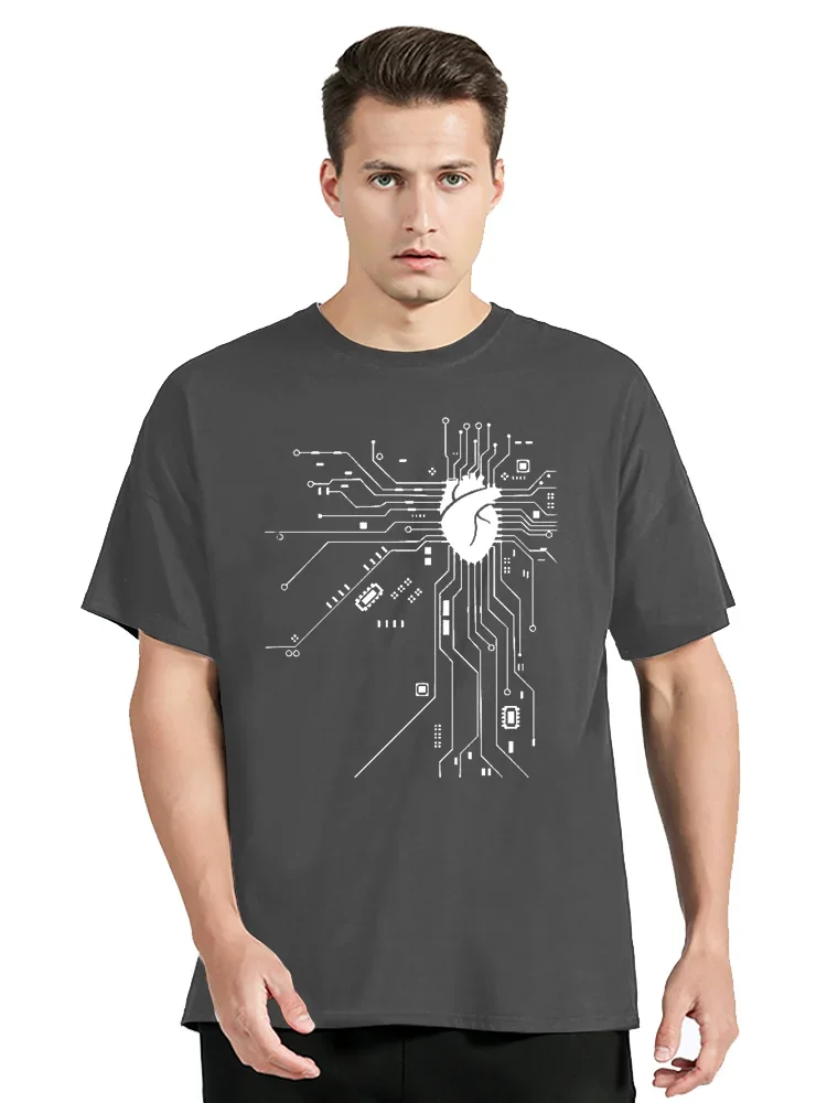 CPU Processor Circuit Diagram T-Shirt Oversized Cotton Fitness Tshirt Unisex Tops Tees Streetwear Graphic T Shirt Men's Clothing