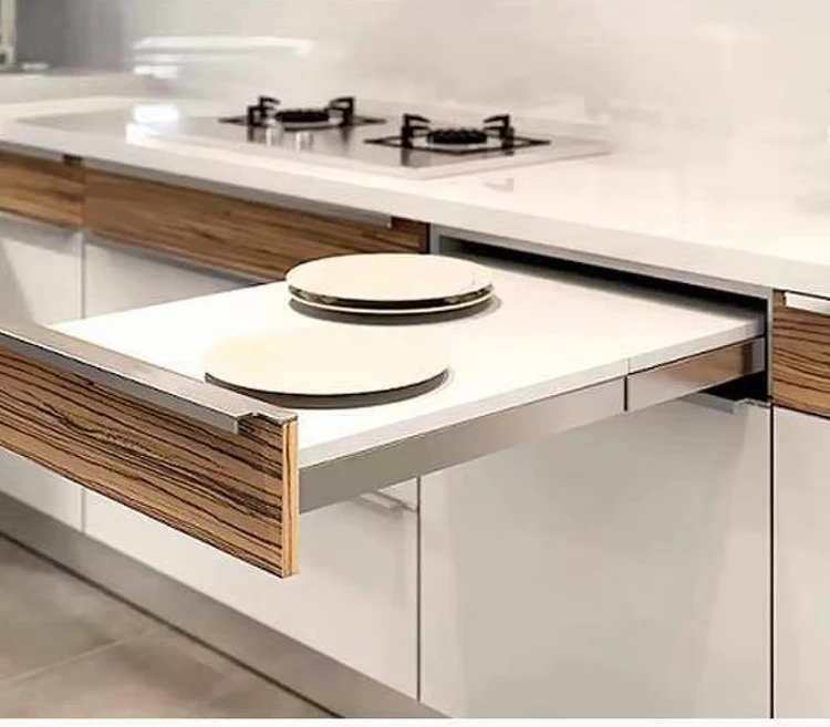 Multi functional cabinet, dining table, drawer, sliding rail, hidden multi section pull-out telescopic folding rail accessories
