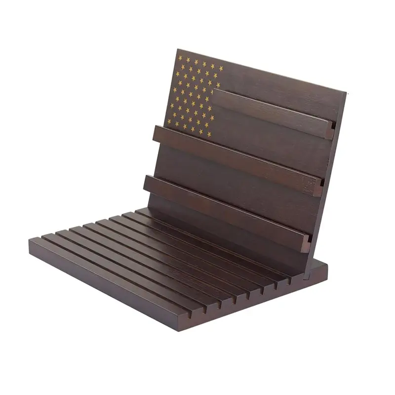 

A88E-Coin Display Stand, Wood Coin Holder With Sloped Base, For Collectors-Holds 80 To 110 Coins