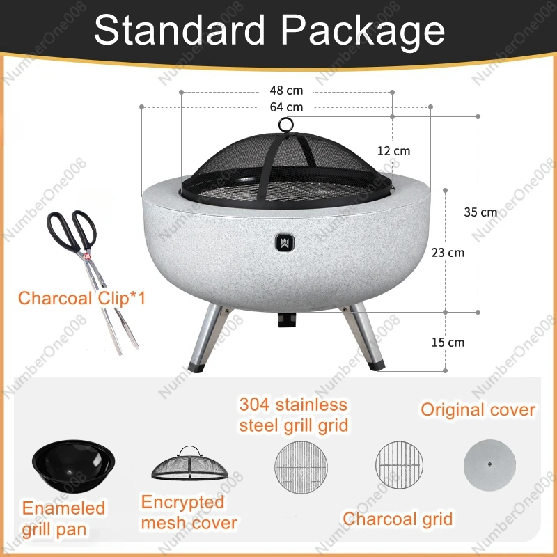 

Big size 60CM courtyard barbecue stove villa charcoal heating stove outdoor barbecue stove home brazier indoor charcoal brazier