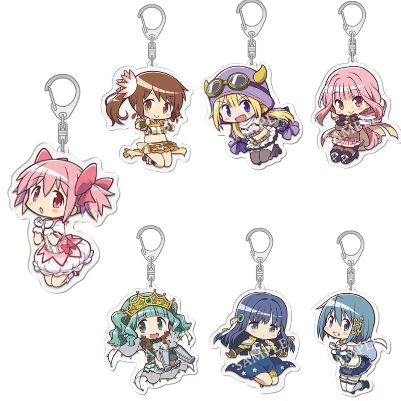 Puella Magi Madoka Magica Chaveiro Dos Desenhos Animados, Tomoe Mami Akemi Homura, Pingente Bonito Chaveiro, Anime Mochila Jóias, Emblema Presente,