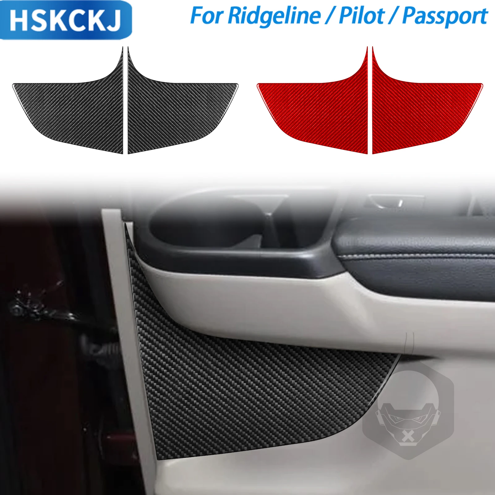 

For Honda Ridgeline Pilot Passport Car Accessories Carbon Fiber Rear Door Decorative Panel Interior Cover Trim Modified Sticker