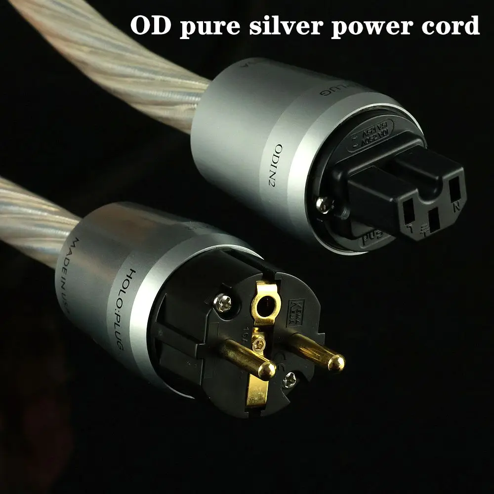 Music Ribbon OD2 Silver‑Plated   HiFi Power Cable OCC 7N OFC AC Power Cord for Amplifier CD Player DAC Audio System US/EU Plug