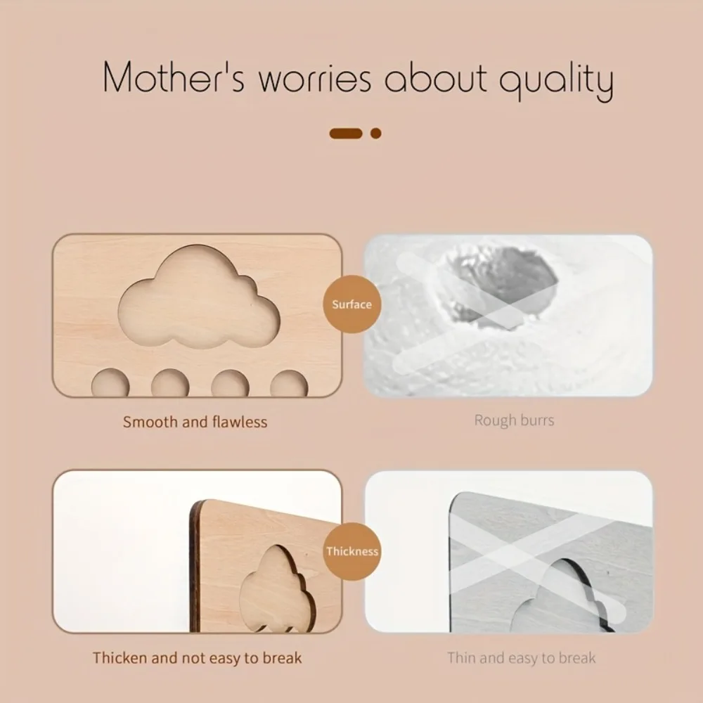 Wooden Cloud Number Board Toys & Games Montessori Numbers Balls Math Board for Matching Sorting Counting Early Educational Gift