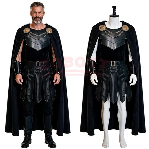 The Odyssey Agamemnon Cosplay Costume for Adult Men, Uniform and Cloak Full Set, Halloween Carnival Roleplay Fantasia Outfit