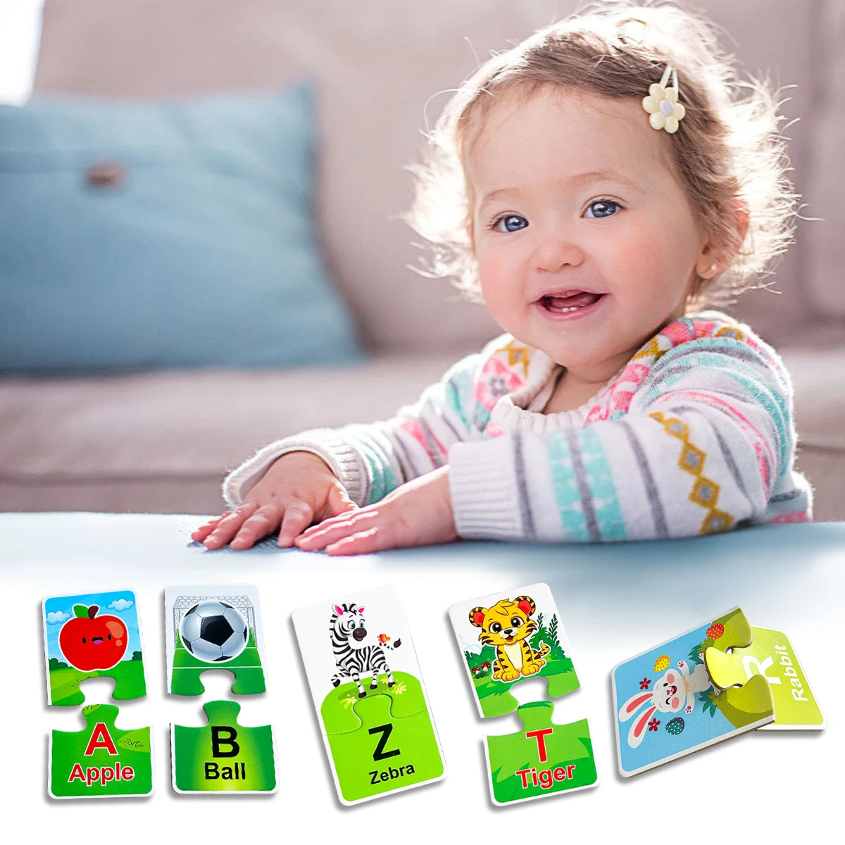 Alphabet Matching Puzzle Cards Toddlers A-Z With Vivid Pictures 52 Pieces Educational Flashcards For Preschool English Learning view 6