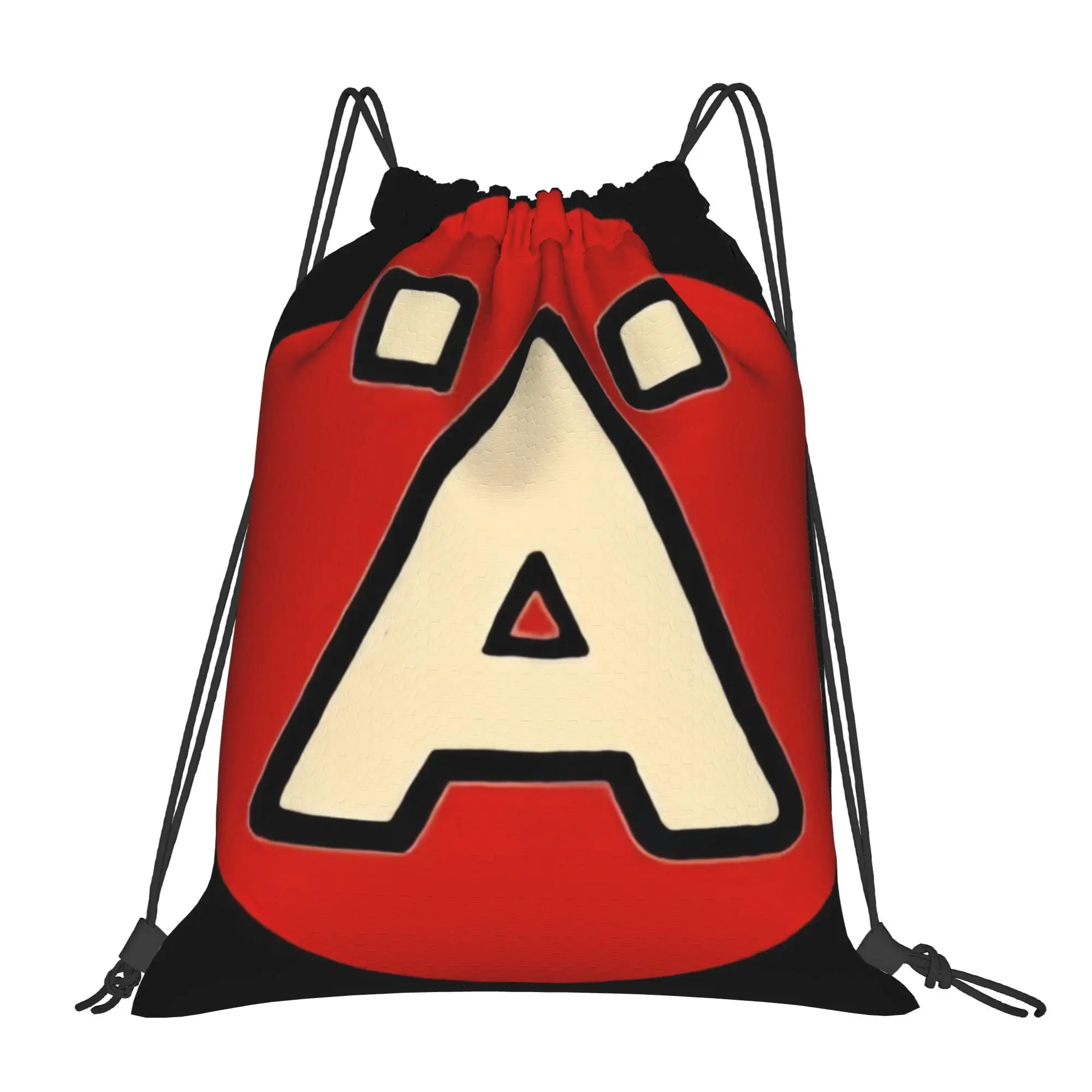 LÄRABARR Letter A Icon Red Portable Sports Riding Gym Drawstring Storage Sporty Backpacks