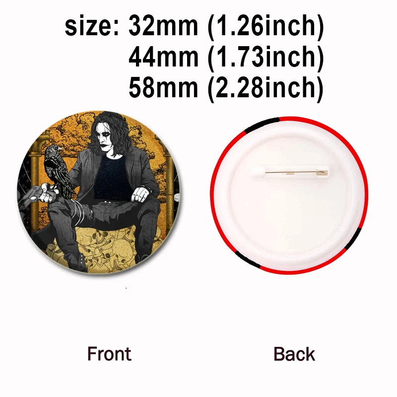 32/44/58mm Classic Horror Movie Badge Killer Ghost Cartoon Brooch Pin for Backpack Clothes Accessories Personalizing Outfits