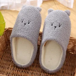 Women's Winter House Casual Snow Warm Plush Slippers Shoes Non-Slip Indoor Home Fur Cute Cartoon Bear Lightweight Slipper