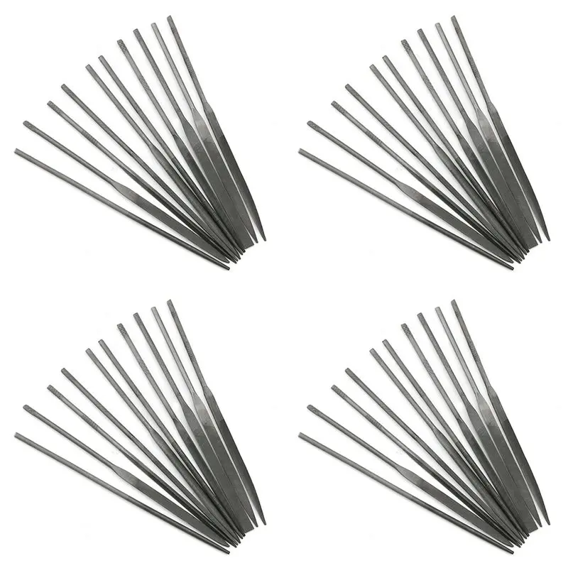 AT63-40Pcs Small Needle Files Set 140Mm Jewelry Tools Beading Hobby Crafts Carving Repair Cutting Tool