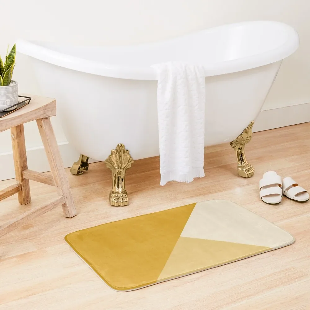 Gradient Geometry - Mustard Bath Mat Accessories Sets For The Bathroom Bathroom Slip Bath Rugs Mat