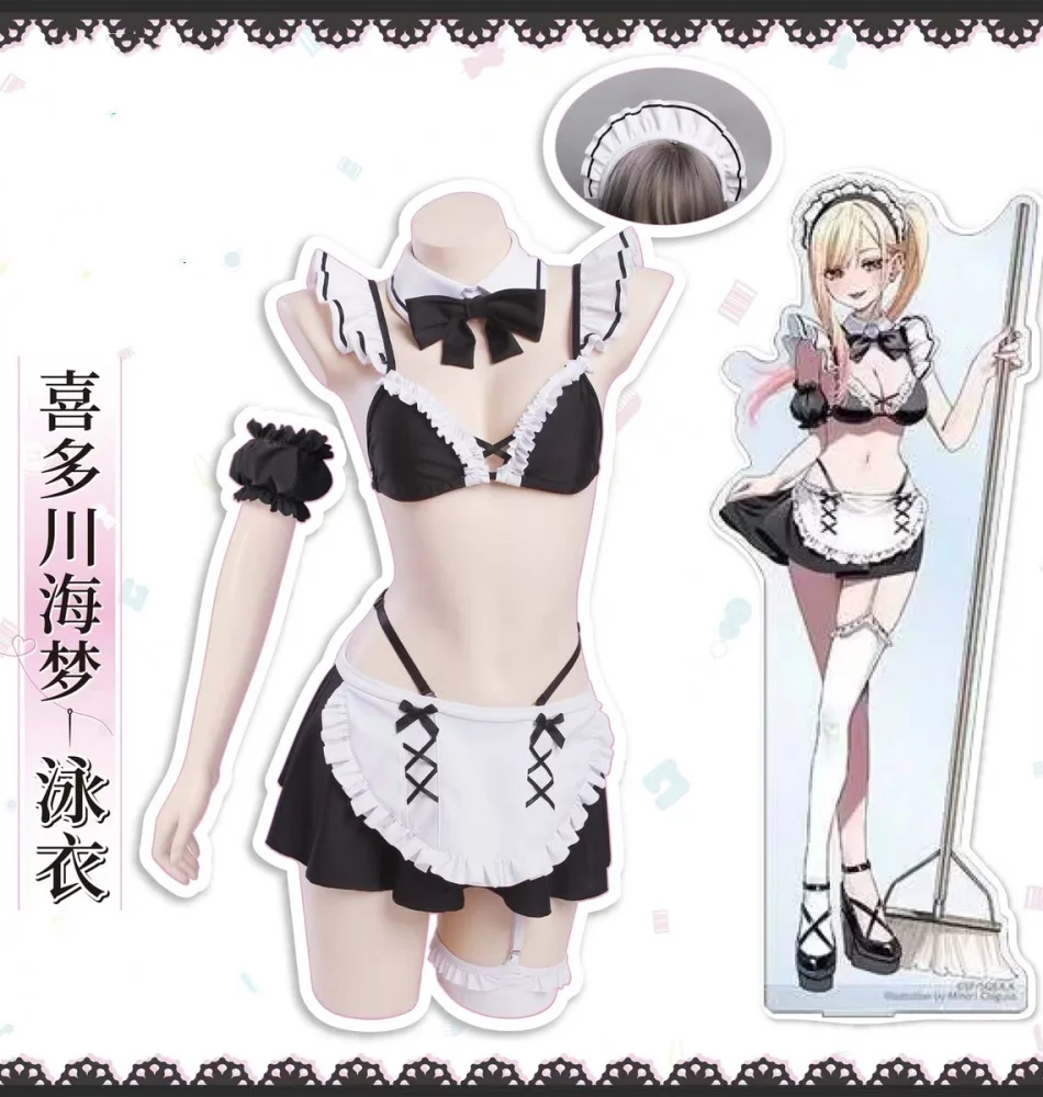 

COWOWO Original Kitagawa Marin Swimsuit Maid Cosplay Costume Cos Game Anime Party Uniform Hallowen Play Role Clothes Clothing