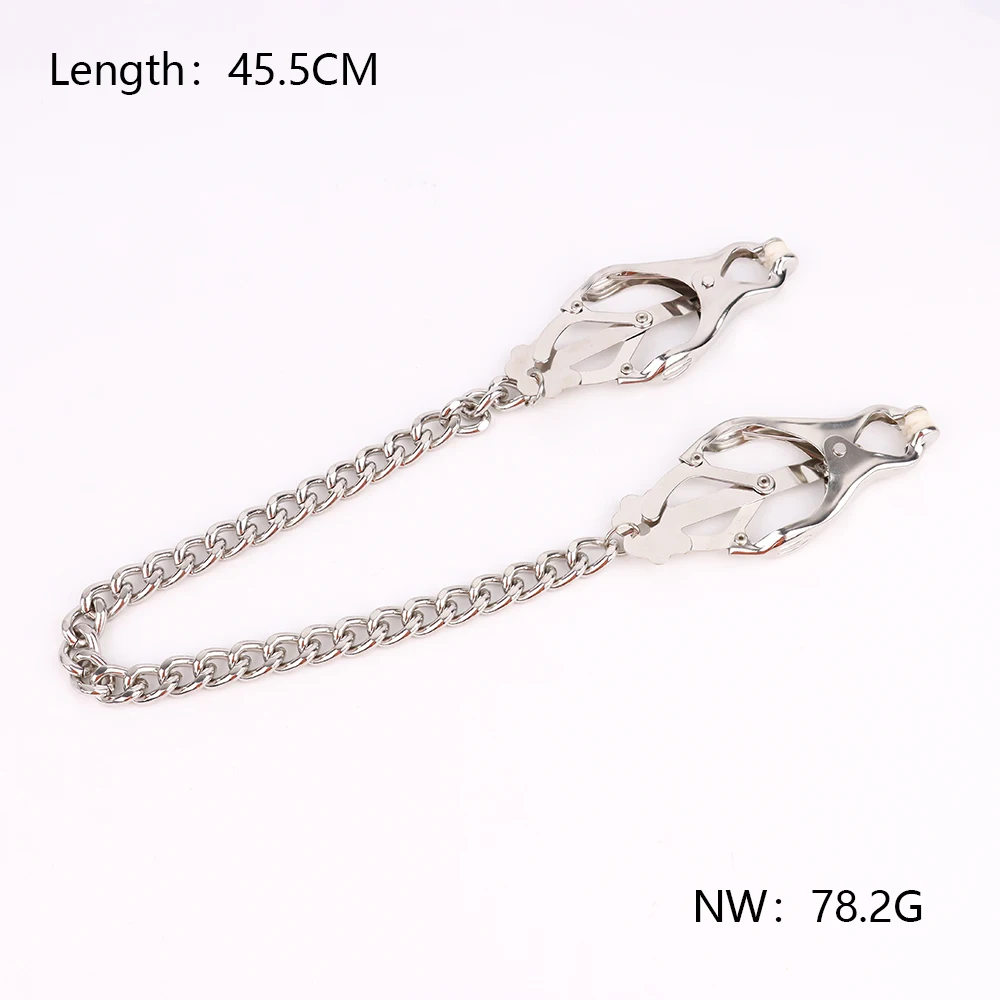 Nipple Clamp with Chains Adjustable Metal Nipple Clips Weight Colored Breast Clip Adult Sex Toys for Women and Couples