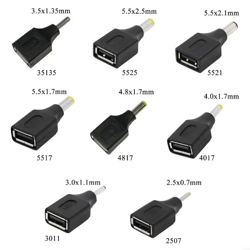 

USB женский до 2,5x0,7 мм 3,5x1,35 мм 4,0x1,7 мм 5,5x2,5 мм адаптер мужского разъема