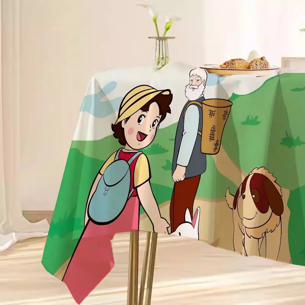 الكرتون هايدي فتاة جميلة مفرش طاولة مقاومة للبقع الزخرفية قابل للغسل مفارش المائدة حفلة عيد ميلاد طاولة طعام