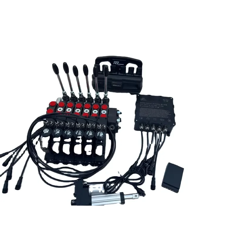 6-Channel crane wireless remote control with rocker control and hydraulic valve with solenoid clutch