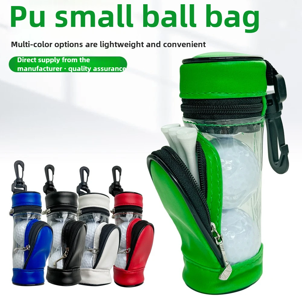 Golf Ball Pouch Mini Waist Pack, Golf Accessories Tool Kit Bag with Hook, Lightweight Belt Clip Golf Range Bag for Training