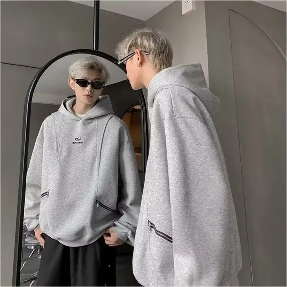 New America Hoodie Men Loose Hoodie Sweatshirt Autumn Winter Long Sleeve Tops Hooded Jackets Hip Hop Trend Harajuku Streetwear