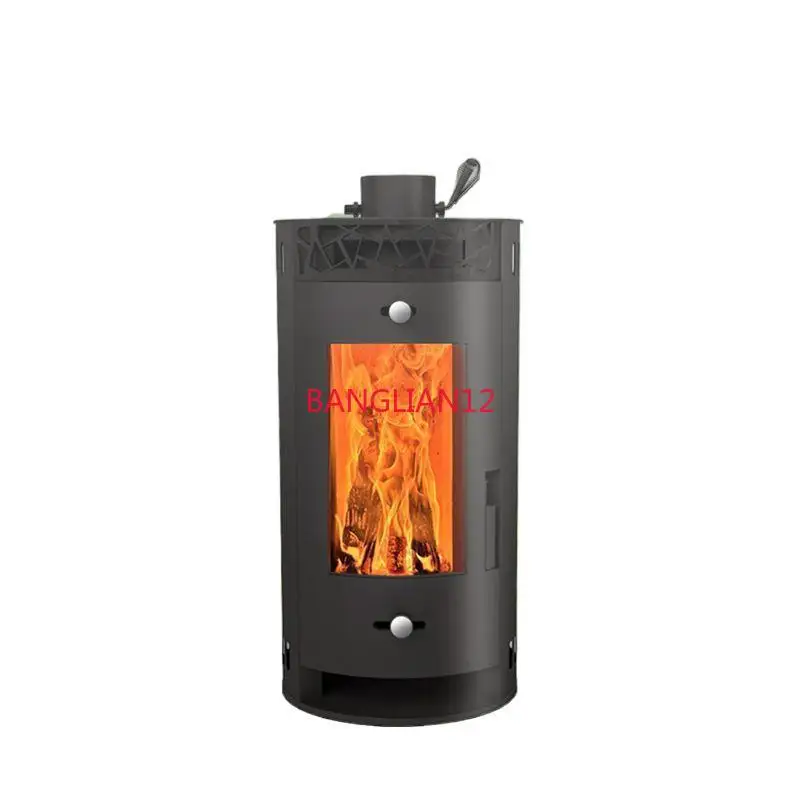 Real fire household heating 100 square vertical heating fireplace with fan heat dissipation indoor firewood heating furnace
