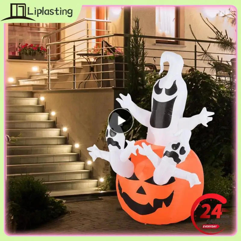 

Halloween Inflatable Ghost Holding Pumpkin Street Signs Decoration Tricks or Treats Halloween Festive Party Supplie