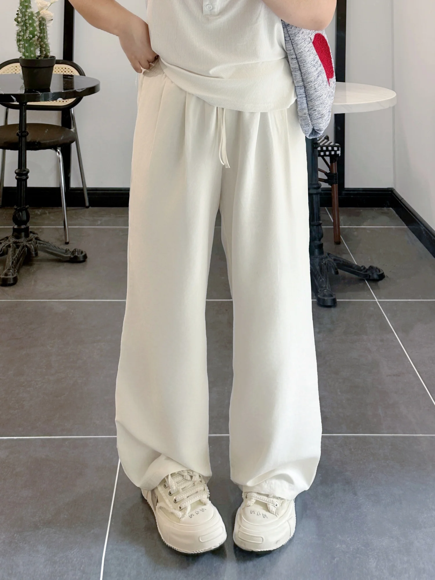 

Slimming Effect Casual Pants plus Size Women's High Waist Wide Leg Spring New Style Comfortable Versatile Loose Fit Trousers