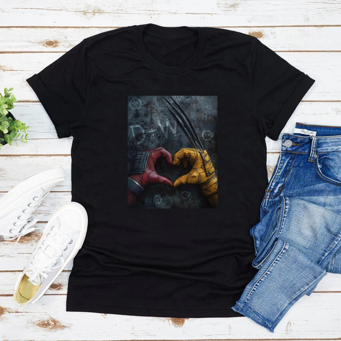 Funny Hero Heart Sign T Shirt Superhero Love T-Shirt Hero Squad Tshirt Hero Movie T-Shirts Vintage Best Friends Shirt for Fans