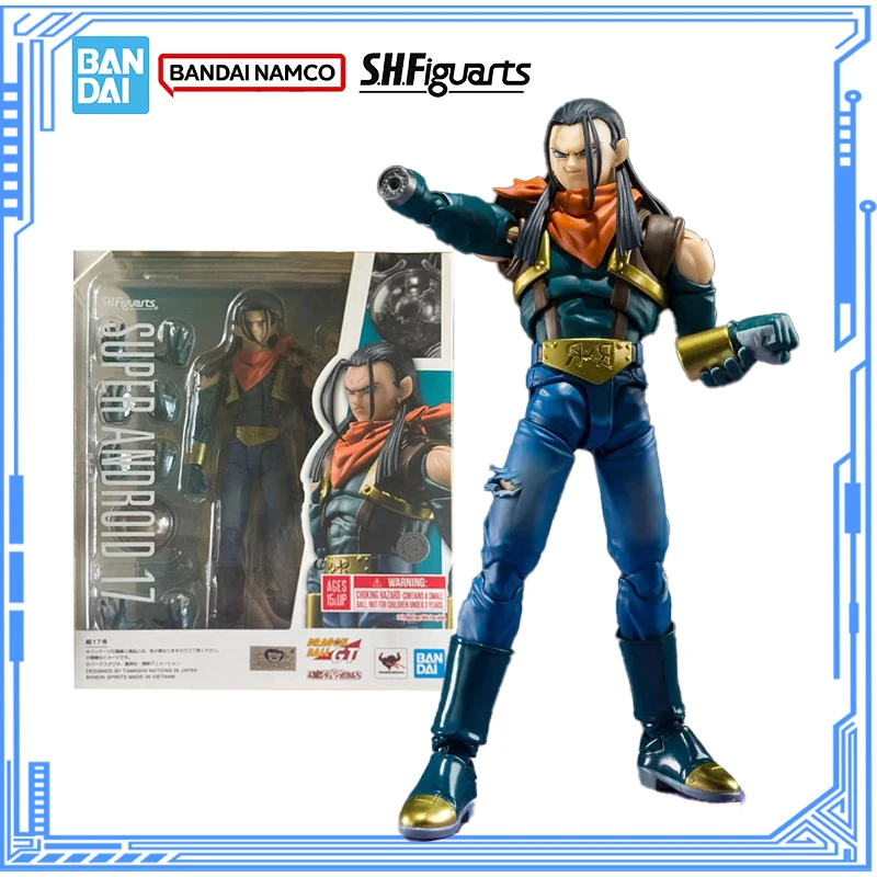 

Bandai натуральная модель Dragon Ball GT, комплект аниме-фигурок SHF Super Android 17, экшн-фигурка, коллекционная модель для детей, игрушки, подарки