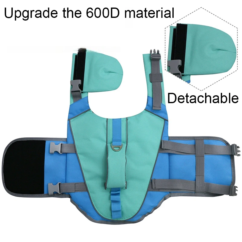 Dog Swimming Clothes Pet Dog Life Jacket Enhanced Buoyancy Safety Vest with Handle for Small Medium Dogs Cat Pet Surfing Costume view 4