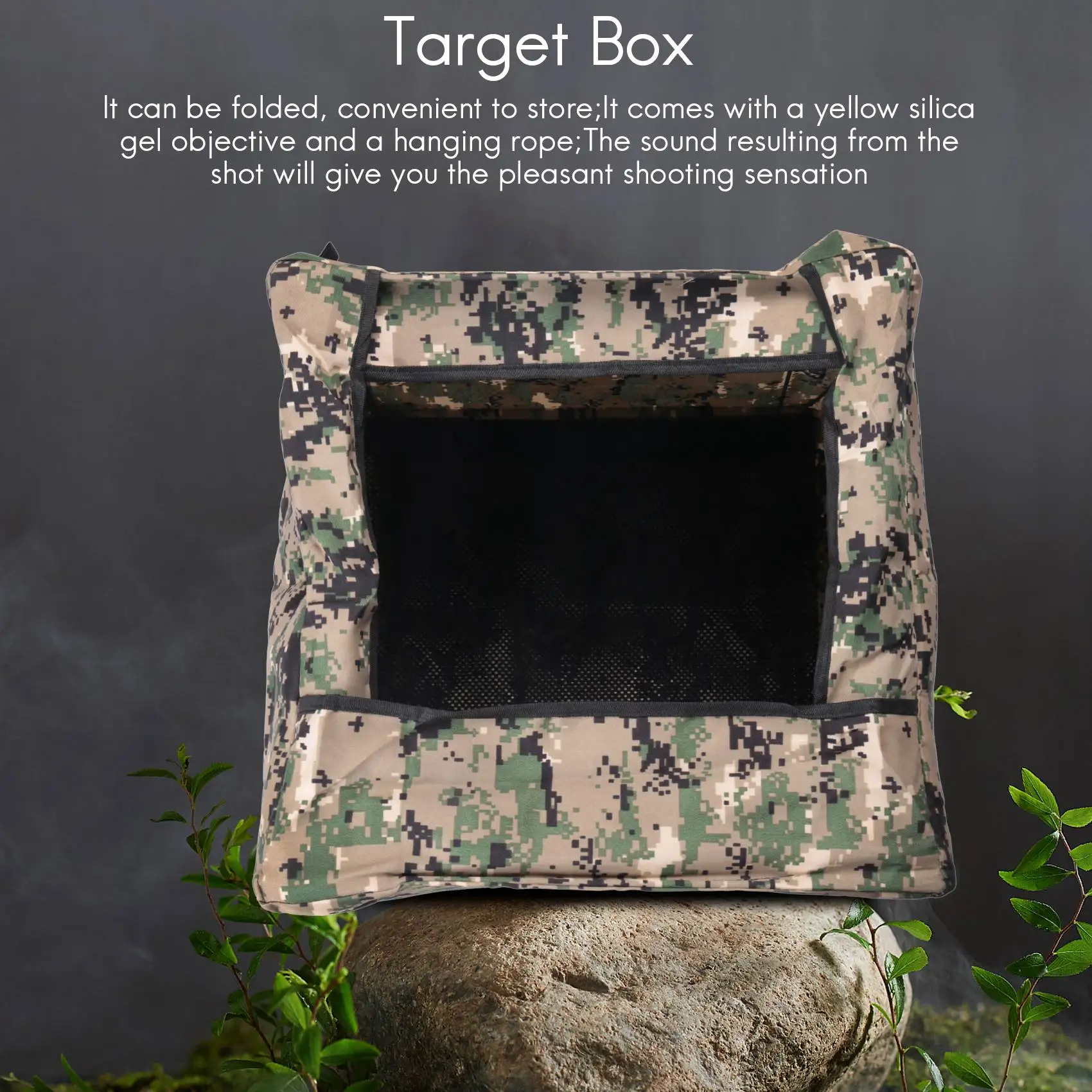 

ABMV-Foldable Target Box Aim Practice Tool Sling Shot Ammo Recycle Archery Target Case With Silicone Target Buffer Cloth