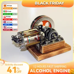 Alcohol Engine Model Fully Transparent Four-stroke Internal Combustion Engine Gasoline Igniter Laboratory Teaching Aid Model Toy