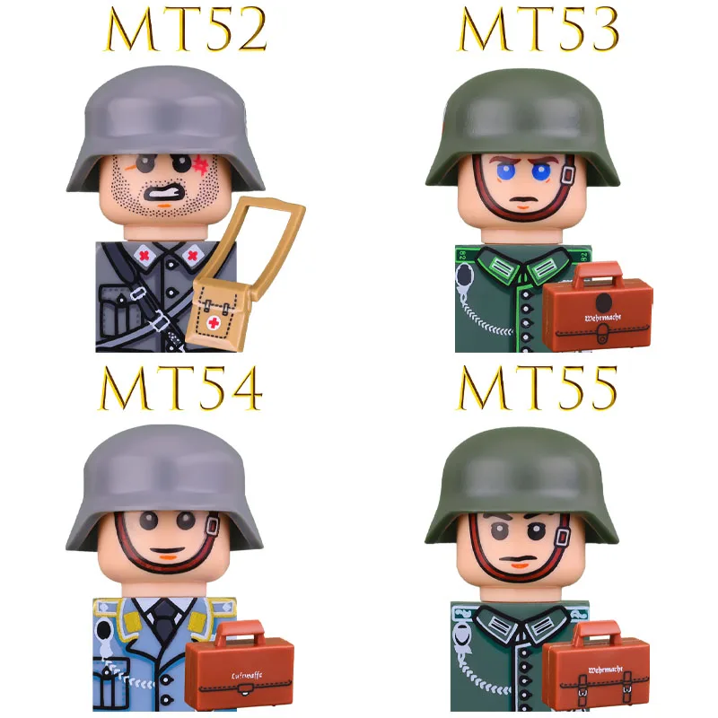 Military Soldier Figures Building Block German Mountain Infantry Navy Air Force Youth Militia Parade Uniform Bricks Kids Boy Toy