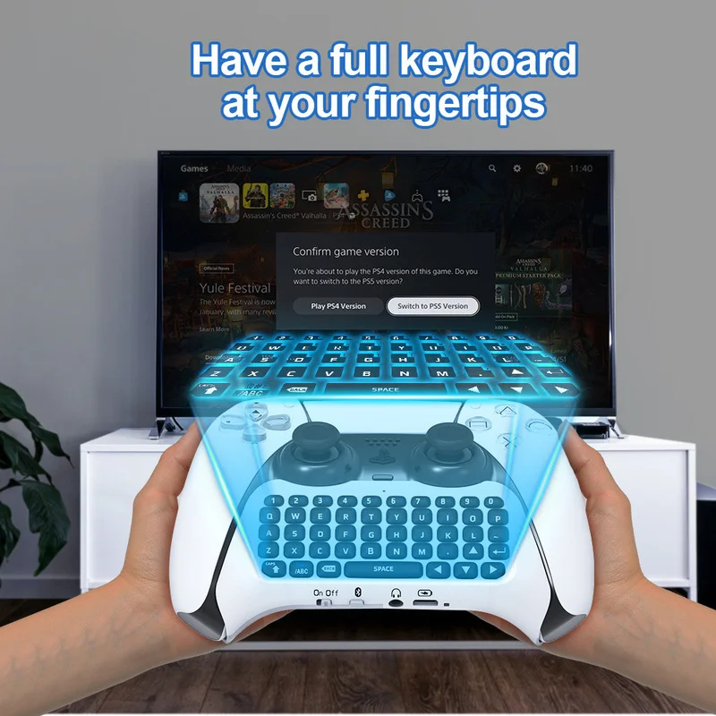 Teclado sem fio com alto-falante embutido, Teclado Gamepad, Chat Pad, Playstation 5, PS5, Novo, 3.0