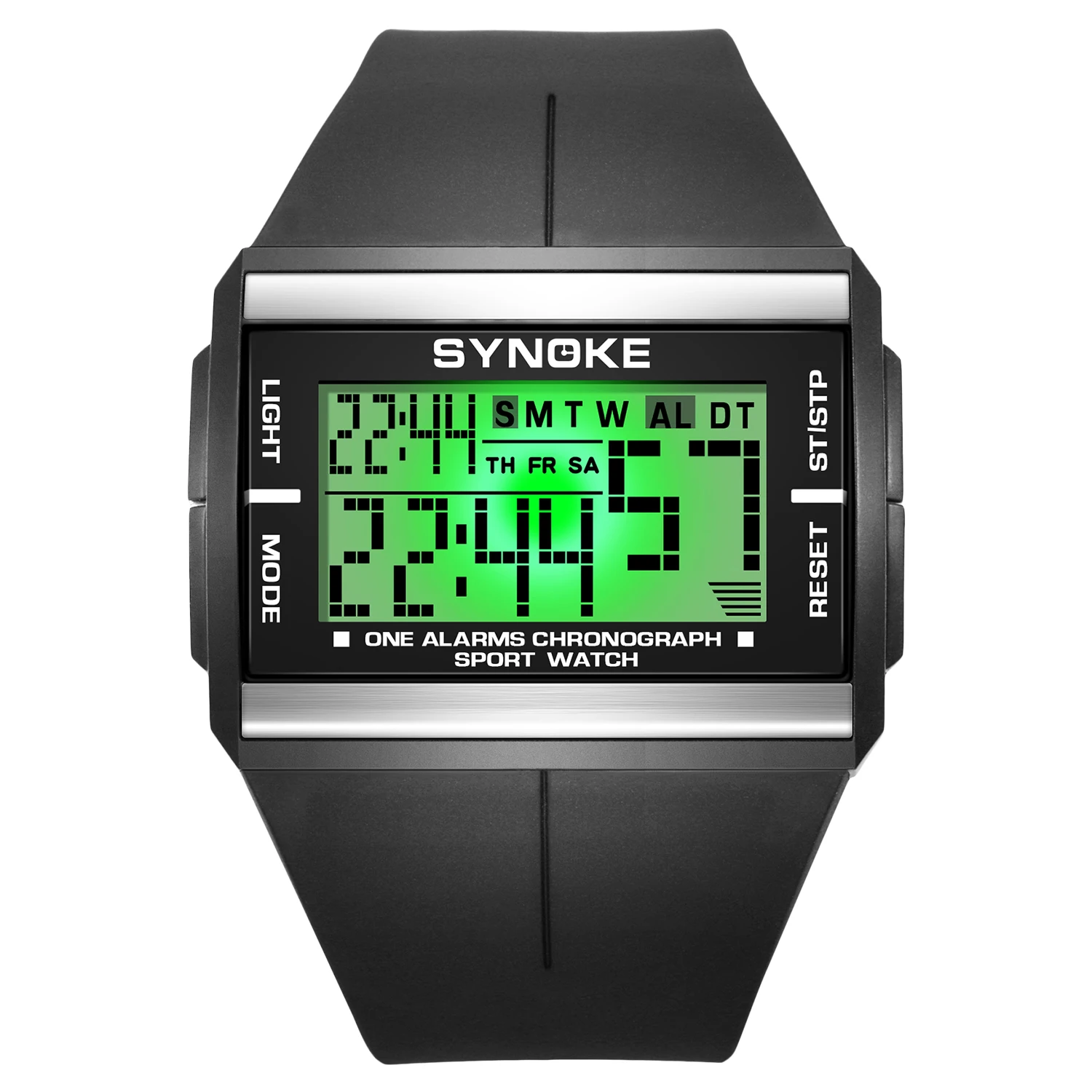 Synoke-ساعة إلكترونية للرجال ، مستطيلة ، عتيقة ، كلاسيكية ، مقاومة للماء ، ملونة ، مضيئة ، للطلاب ، رياضية