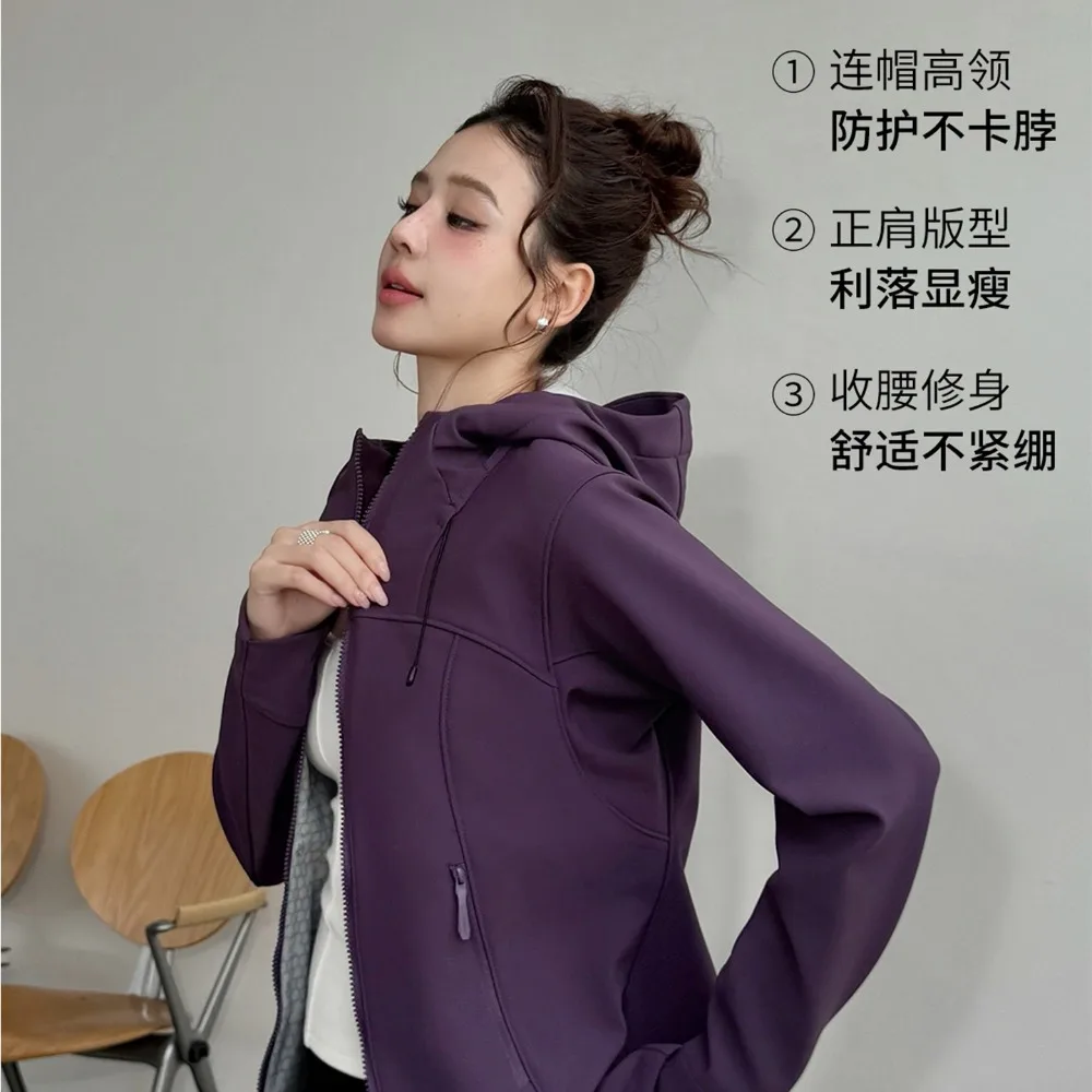 Women's Hooded Slim Jacket Autumn and Winter Windproof Waterproof Warm Commuter Hiking Skinny Casual Texture Unique Fashion