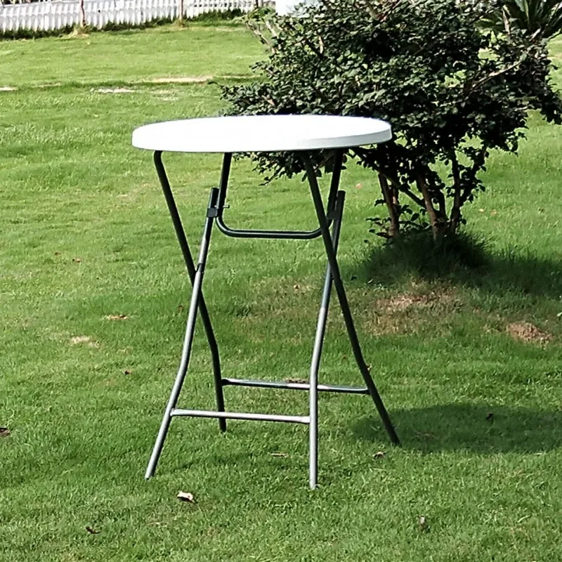 

Cheap Outdoor Party Bar Folding Plastic White Round Cocktail Table